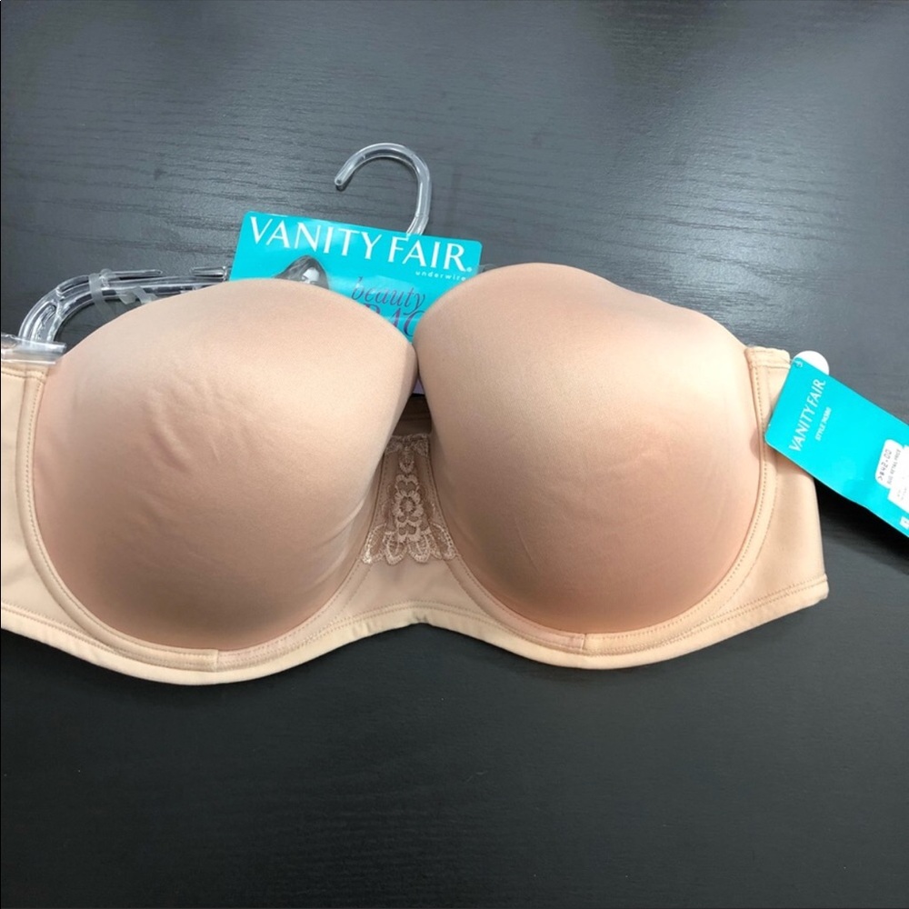 NWT- Vanity Fair- 42c strapless bras-nude only